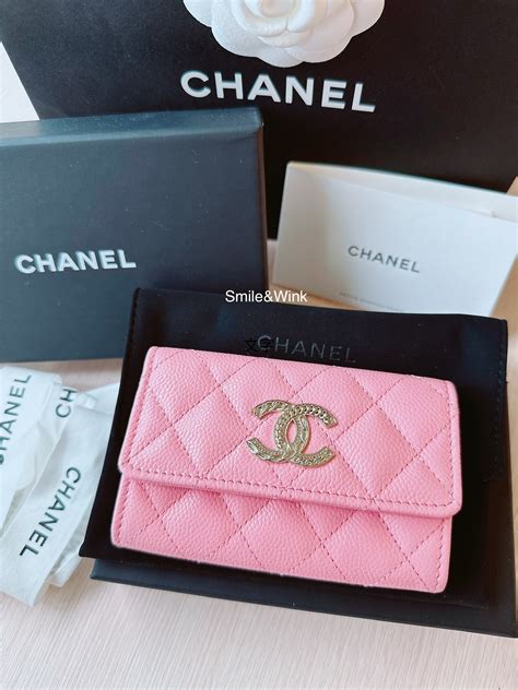 chanel pink card holder|real Chanel card holder.